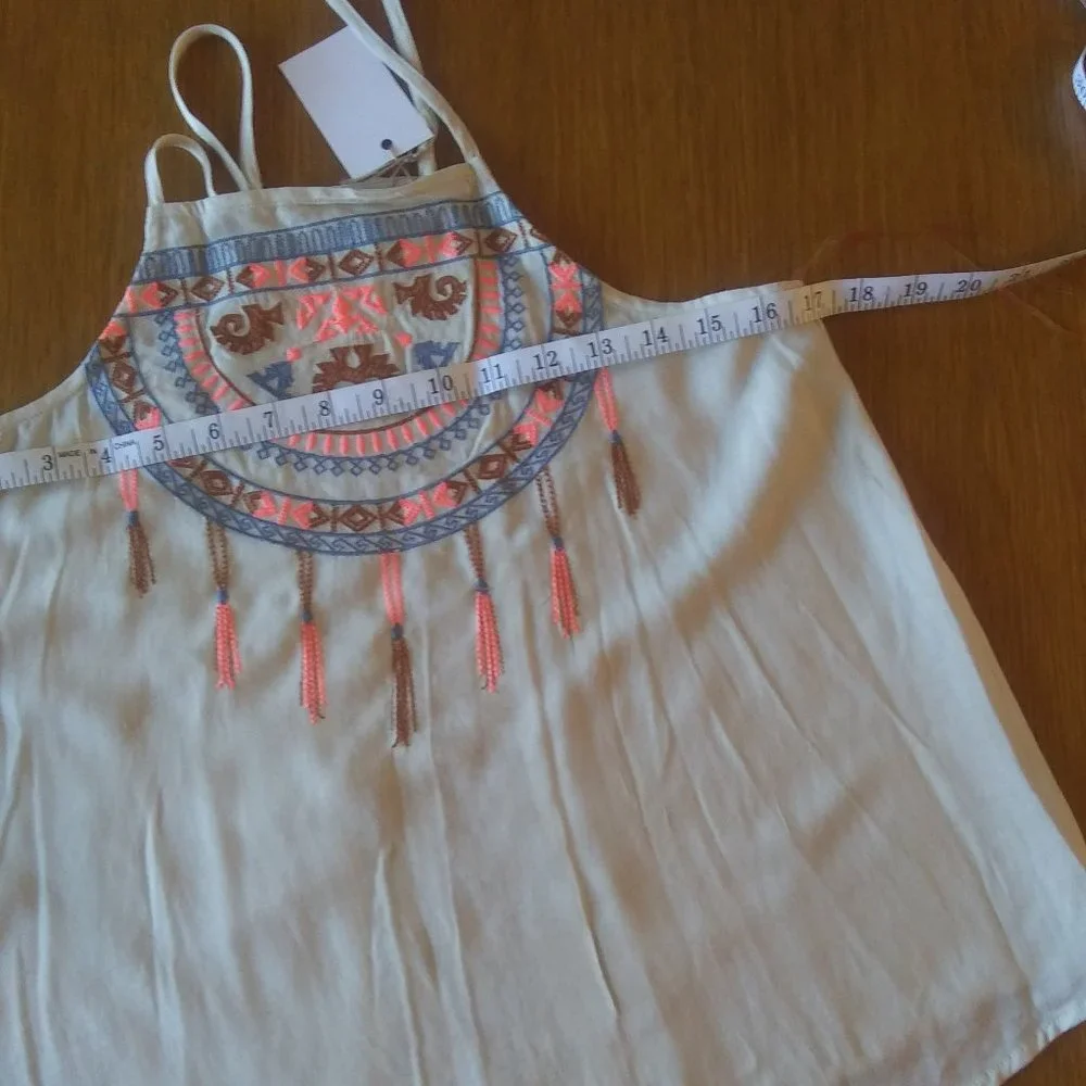 Flying Tomato | Embroidered Dreamcatcher on Cream Cami | S | New